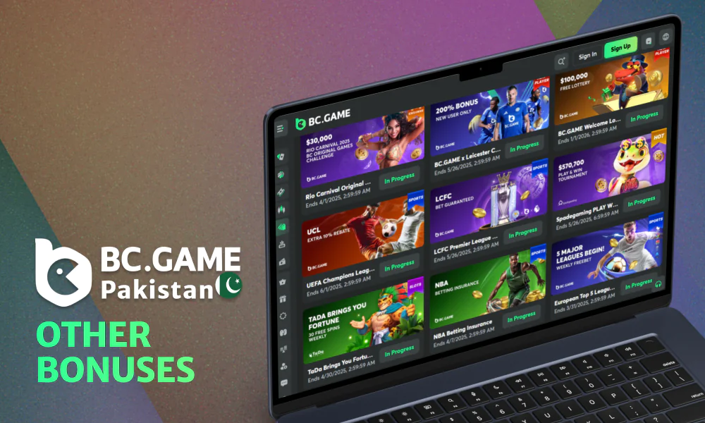 Available BC Game bonuses for Pakistanis
