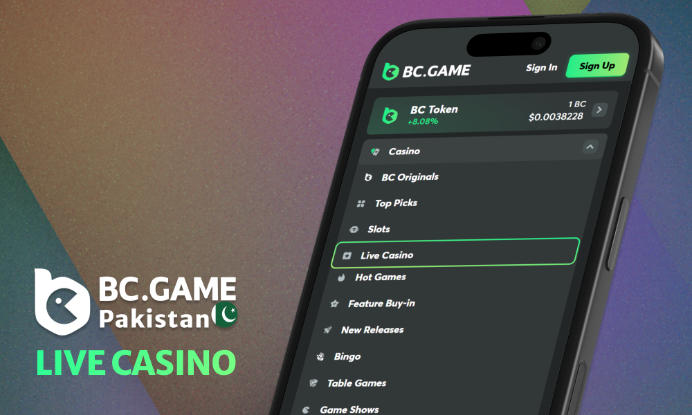 Live Casino is available at BC Game