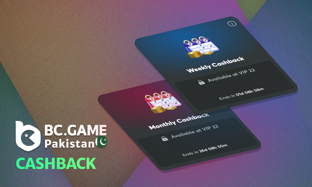 Top-up bonuses with cashback for VIP 22 players at BC Game