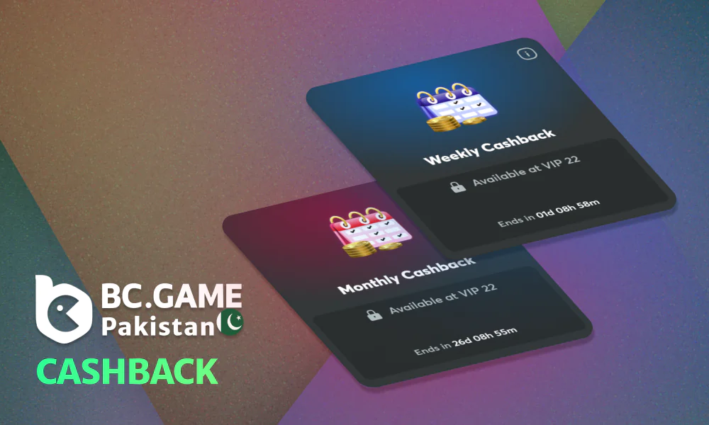Top-up bonuses with cashback for VIP 22 players at BC Game