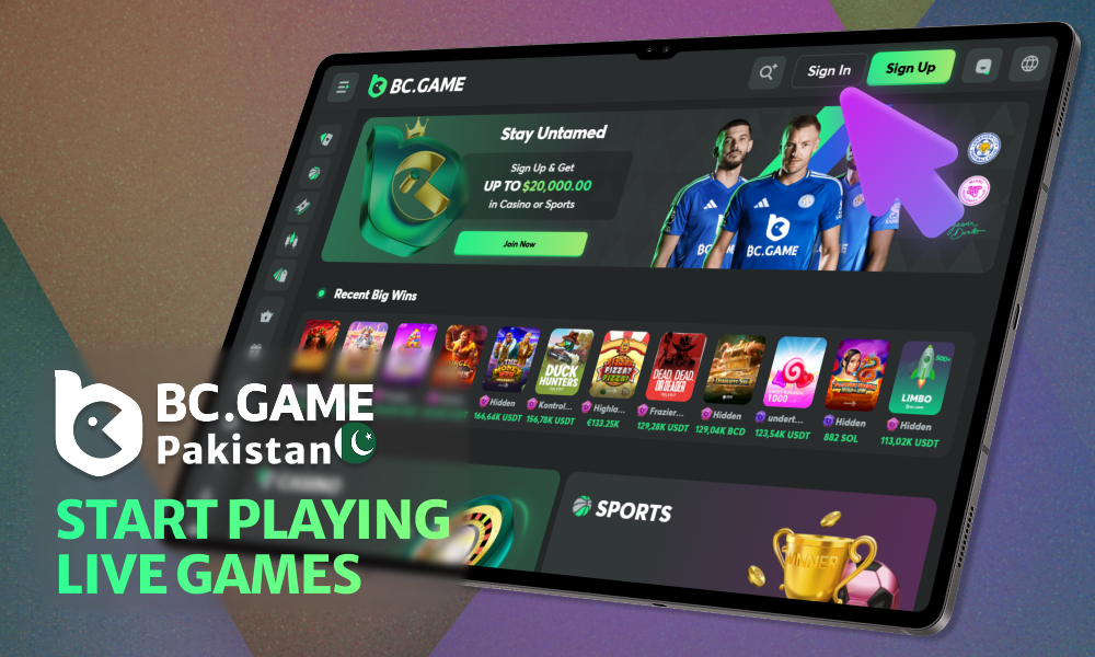 How easy it is to start playing live games at BC Game