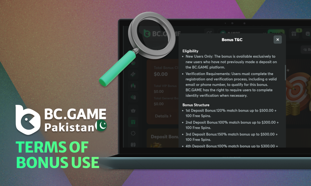 Rules for using bonuses in BC Game