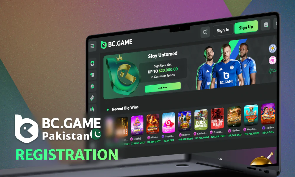 Registration process at BC Game Casino