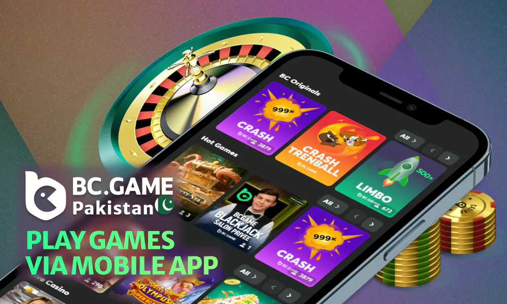 Play casino games via BC Game App in Pakistan